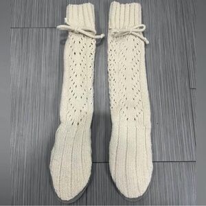 Victoria's Secret Cream Knit Calf-High Slippers